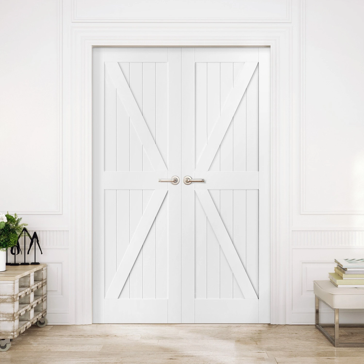 Internal White Primed Barn FLB Pair Door (121403) 1 Internal White Primed Barn FLB Pair Door (121403)