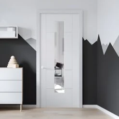 White Internal Primed Parma 1 Light Clear Glass Door (110294)