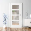 White Internal Primed Shaker 4 Light Obscure Glass Made-to-Measure Door (120523)