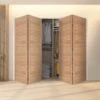 Clear Pine Internal 28mm Open Louvre Bi-fold Wardrobe Door Set (123118)