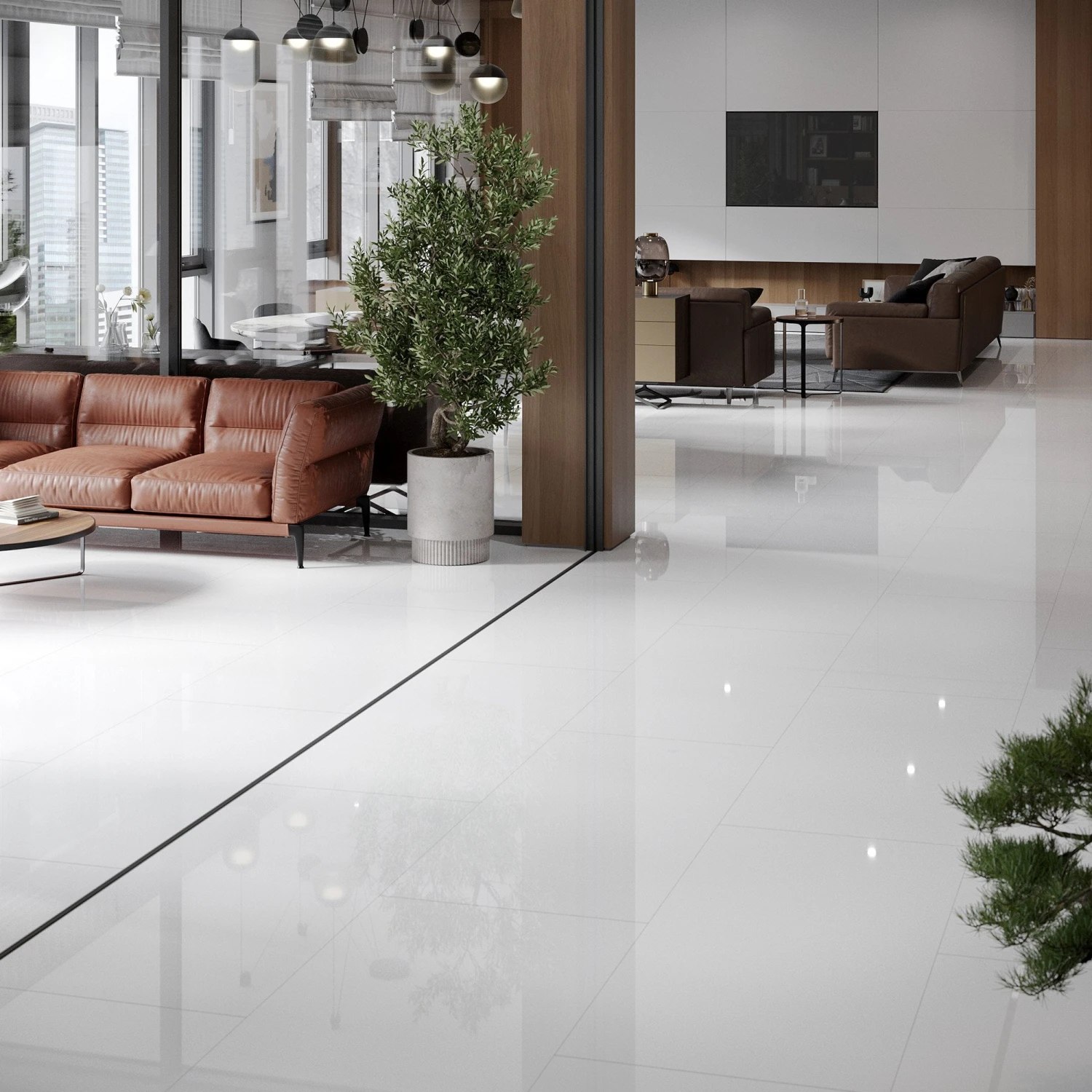 White - Lustre SPC 6mm High Gloss Rigid Core Vinyl Flooring (108417) 1 White - Lustre SPC 6mm High Gloss Rigid Core Vinyl Flooring (108417)