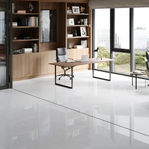 White - Lustre SPC 6mm High Gloss Rigid Core Vinyl Flooring (108417) -Oak Door Store 1741789020 26882900