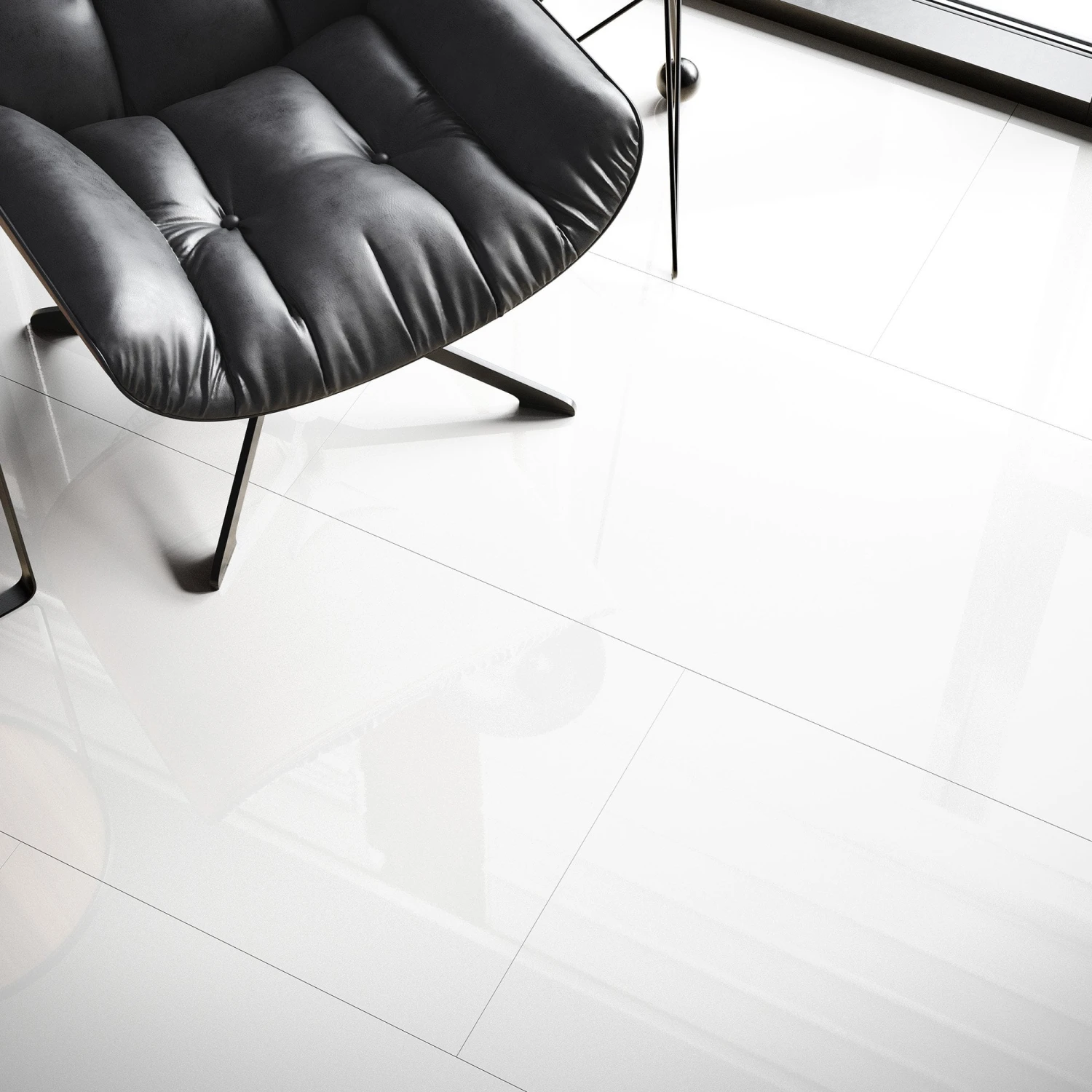 White - Lustre SPC 6mm High Gloss Rigid Core Vinyl Flooring (108417) 5 White - Lustre SPC 6mm High Gloss Rigid Core Vinyl Flooring (108417) - Image 5