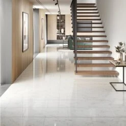 Carrara Marble - Lustre Stone 8mm High Gloss Laminate Flooring (90003)