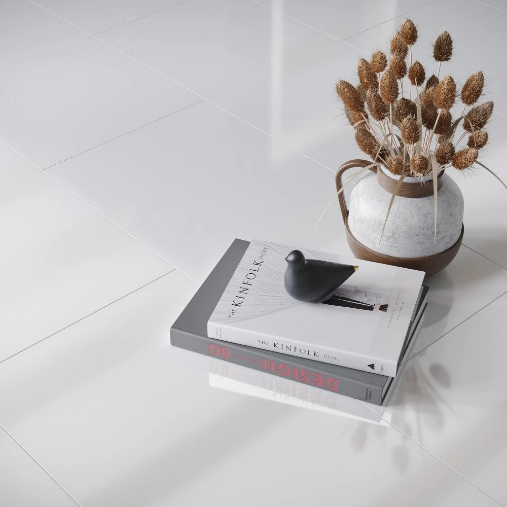 White - Lustre Flawless 8mm High Gloss Laminate Flooring (69724) 4 White - Lustre Flawless 8mm High Gloss Laminate Flooring (69724) - Image 4