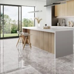 Agios Cinzento - Lustre Stone 8mm High Gloss Laminate Flooring (91931)