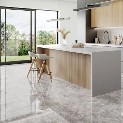 Agios Cinzento - Lustre Stone 8mm High Gloss Laminate Flooring (91931)