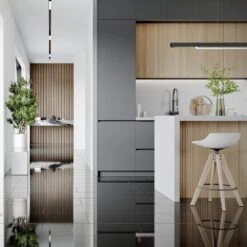 Black - Lustre Flawless 8mm High Gloss Laminate Flooring (69725) -Oak Door Store 1742226726 77315800