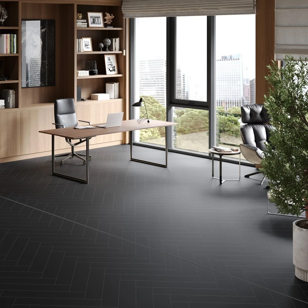 Black - Lustre SPC 6mm High Gloss Rigid Core Vinyl Flooring (108418) 4 Black - Lustre SPC 6mm High Gloss Rigid Core Vinyl Flooring (108418) - Image 4