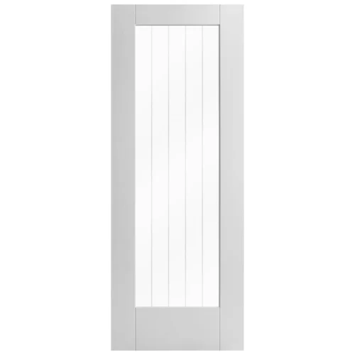 White Internal Primed Cottage 1 Light Clear Glass FD30 Fire Door (122088) -Oak Door Store 1743416409 52336600