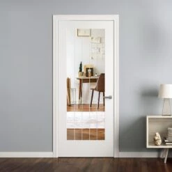 White Internal Primed Cottage 1 Light Clear Glass FD30 Fire Door (122088)