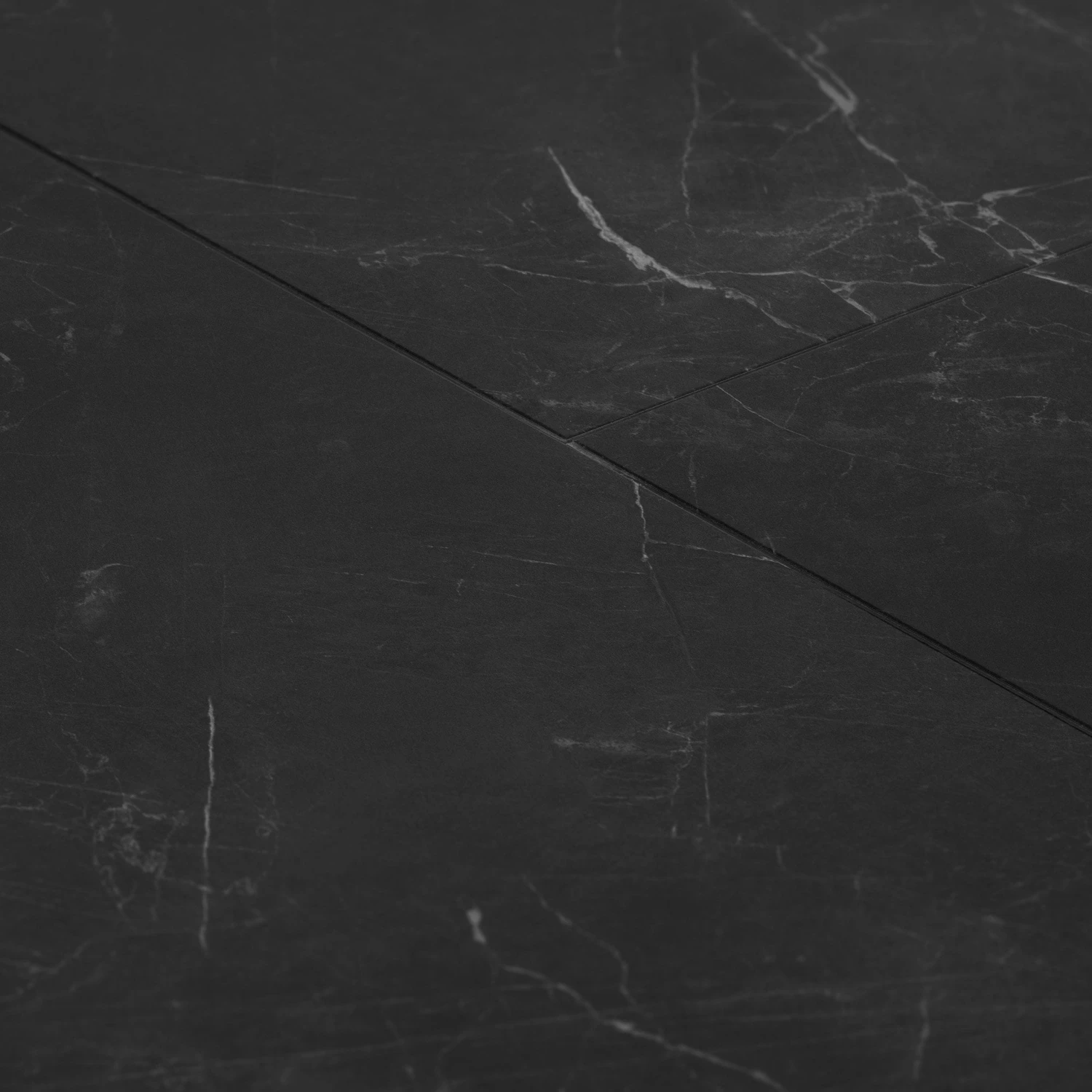 Black Gloss Marble - Luxe Vision Pre-Grouted 5.5mm Stone Embossed UV Coated Rigid Core Vinyl Flooring (123036) 2 Black Gloss Marble - Luxe Vision Pre-Grouted 5.5mm Stone Embossed UV Coated Rigid Core Vinyl Flooring (123036) - Image 2