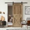 Carbonised Internal Pine 1 Panel X Brace Barn Door (121048)