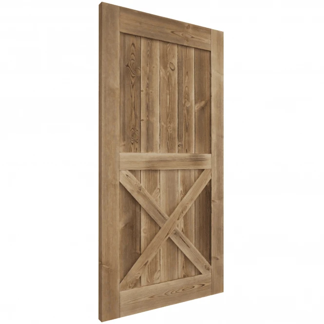 Carbonised Internal Pine 1 Panel X Brace Barn Door (121048) 2 Carbonised Internal Pine 1 Panel X Brace Barn Door (121048) - Image 2