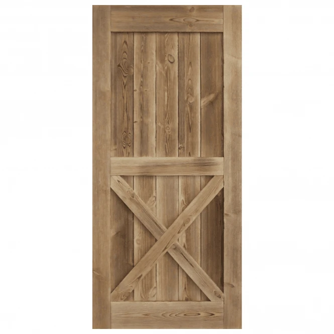 Carbonised Internal Pine 1 Panel X Brace Barn Door (121048) 3 Carbonised Internal Pine 1 Panel X Brace Barn Door (121048) - Image 3