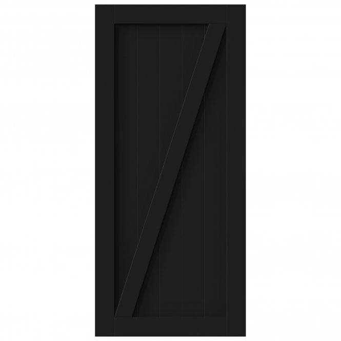 Black Internal Primed 1 Panel Brace Barn Door 3 Black Internal Primed 1 Panel Brace Barn Door - Image 3
