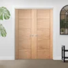 Internal Oak Unfinished Parma 5 Panel Pair Door (121380)