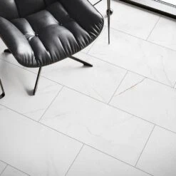 White Marble - Lustre Stone 8mm High Gloss Laminate Flooring (122548) -Oak Door Store 1744894817 44370800