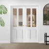 Internal White Primed Victorian 2 Panel 2 Light Clear Glass Pair Door (121438)