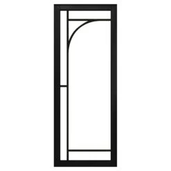 Jet Black Internal Fully Finished 12 Light Arch Industrial Studio Pair Door (STUBLARCHPR) -Oak Door Store Arch studio black door 12 left