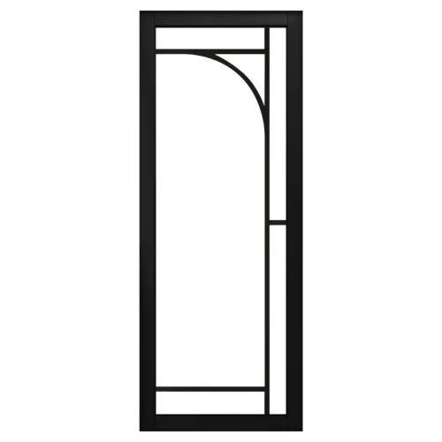Jet Black Internal Fully Finished 12 Light Arch Industrial Studio Pair Door (STUBLARCHPR) -Oak Door Store Arch studio black door 12 right