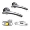 Premium Lincoln Lever On Radius Corner Rose Handle Set - Two-Tone Chrome (124366)