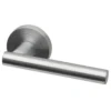 Lynx Lever Handle On Round Rose - Satin Chrome (LYN.09.SC)