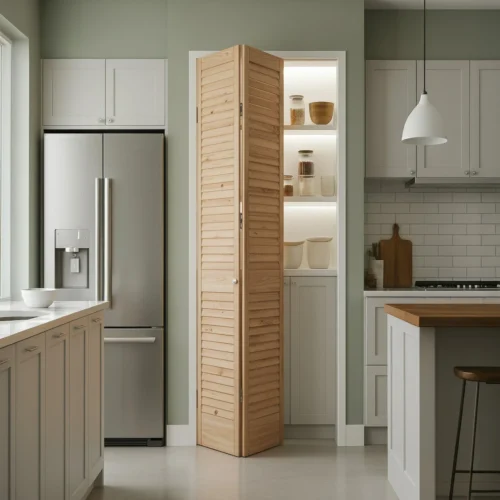 Clear Pine Internal 28mm Open Louvre Bi-fold Door Set (123116)