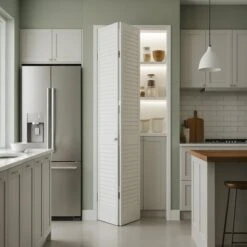 White Painted Internal 28mm Open Louvre Bi-fold Door Set (123117)