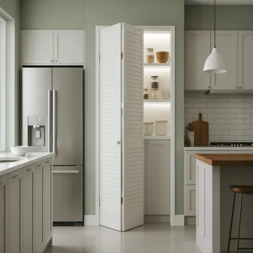 White Painted Internal 28mm Open Louvre Bi-fold Door Set (123117)