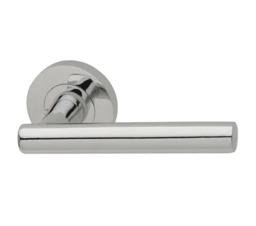 Lynx Lever Handle On Round Rose - Polished Chrome (LYN.09.CP)