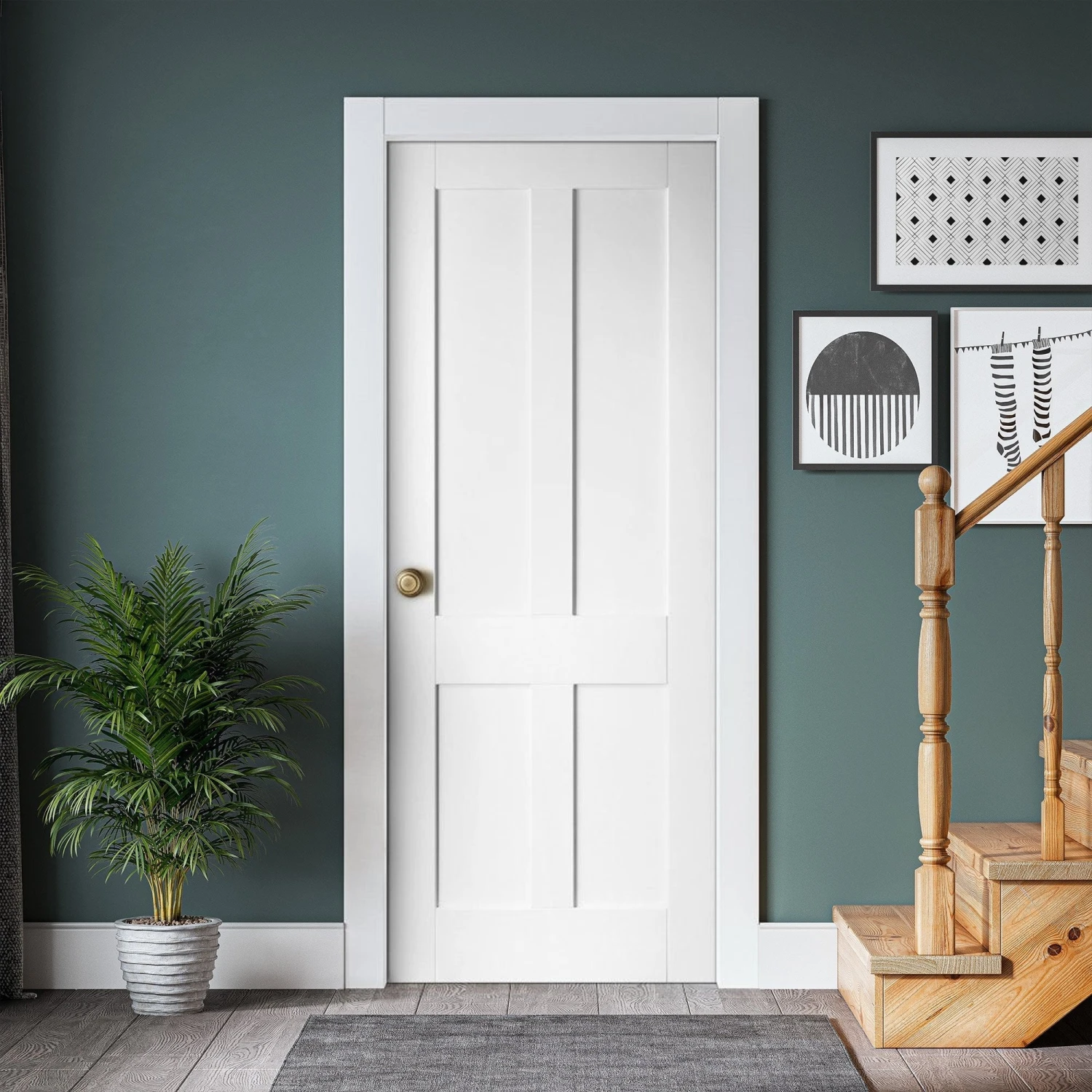 White Internal Primed Flat Victorian Shaker 4 Panel FD30 Fire Door (51786) 1 White Internal Primed Flat Victorian Shaker 4 Panel FD30 Fire Door (51786)