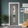 Light Grey Internal Fully Finished Endure Laminate Stockholm Clear Glass Door (122011)