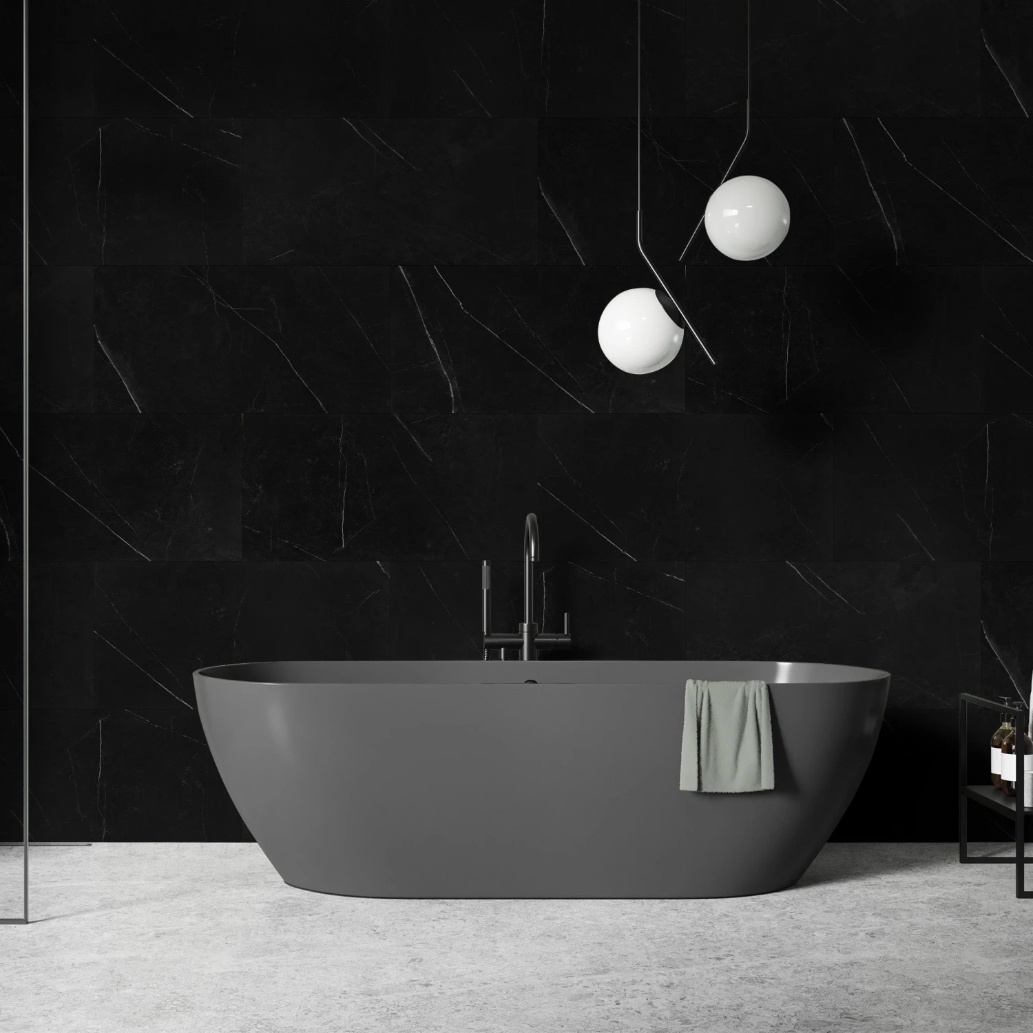 Black Marble - Luxe Vision SPC 4mm UV Resistant Coating Wall Panelling (123045) 1 Black Marble - Luxe Vision SPC 4mm UV Resistant Coating Wall Panelling (123045)