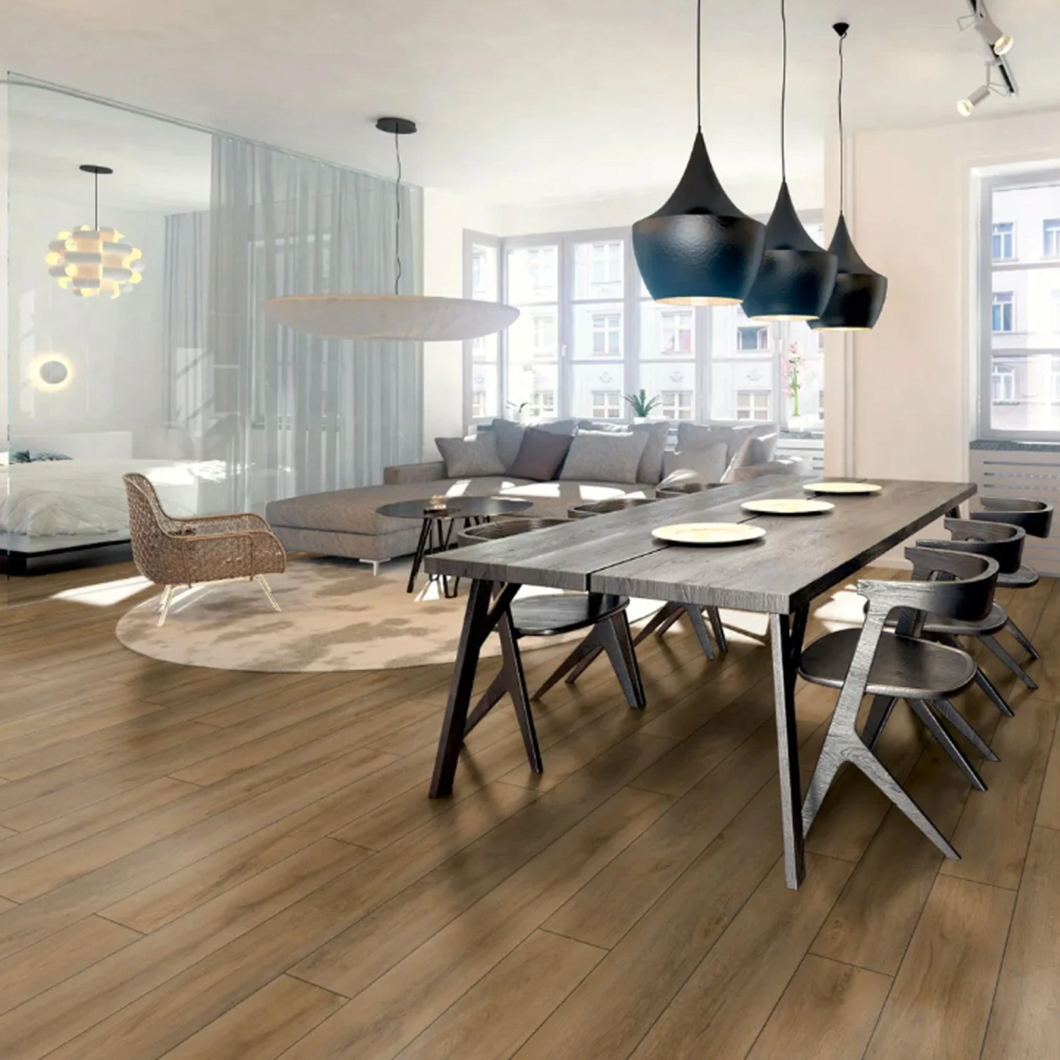 Grand Oak Brown - 12mm Water-Resistant Laminate Flooring (D90222) 1 Grand Oak Brown - 12mm Water-Resistant Laminate Flooring (D90222)