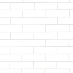 PVC Gloss Shower Wall Panel - London White Brick (SP11)