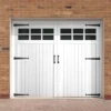 External White Painted Composite Obscure Glass Garage Door (121039)