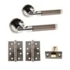 Status Dakota Round Lever CE13 Fire Door Handle Set - Black Nickel & Polished Chrome (290563)