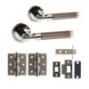 Status Dakota Round Lever Door Handle Set - Black Nickel & Polished Chrome (290562)
