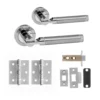 Status Dakota Round Lever Door Handle Set - Satin Chrome & Polished Chrome (290564)